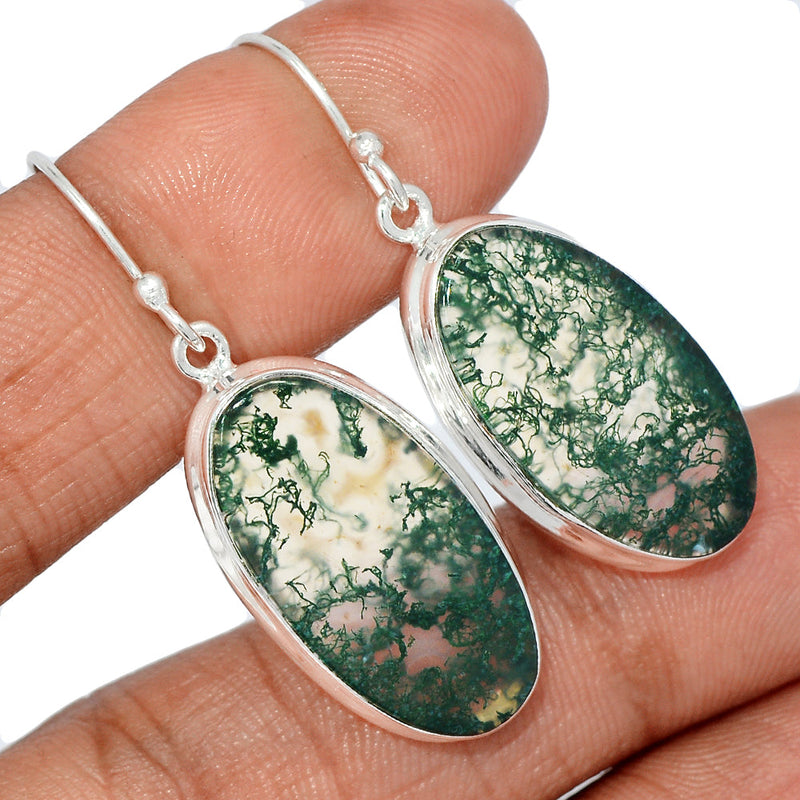 1.7" Moss Agate Earrings - MOSE1154