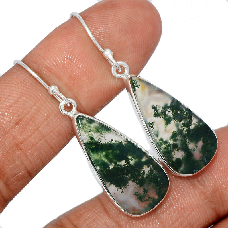 1.6" Moss Agate Earrings - MOSE1166