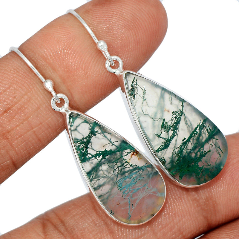 1.7" Moss Agate Earrings - MOSE1167