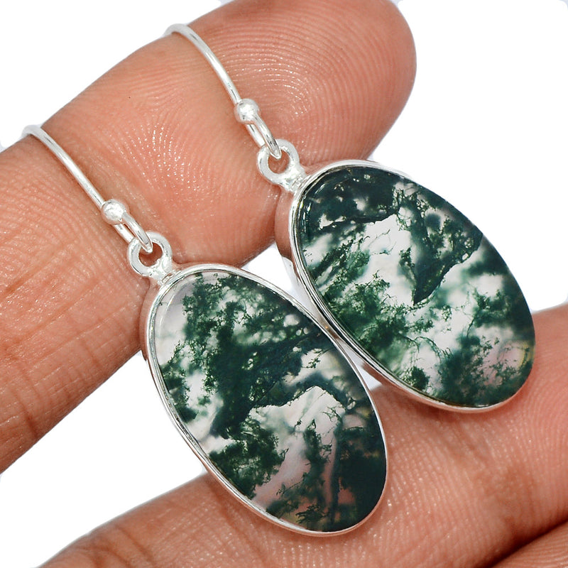 1.6" Moss Agate Earrings - MOSE1168
