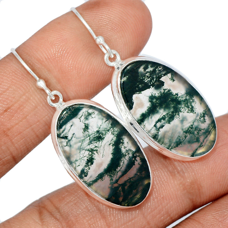 1.7" Moss Agate Earrings - MOSE1170