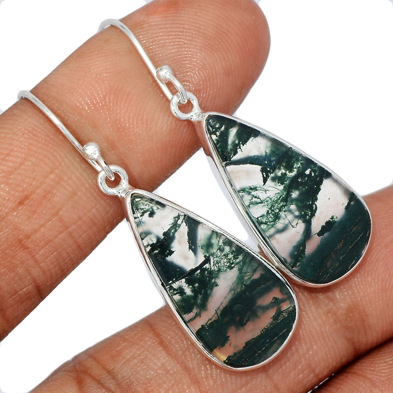 1.6" Moss Agate Earrings - MOSE1171