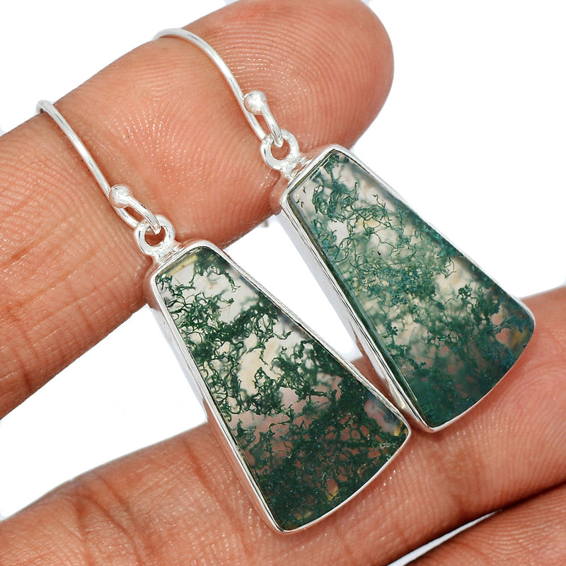 1.6" Moss Agate Earrings - MOSE1172