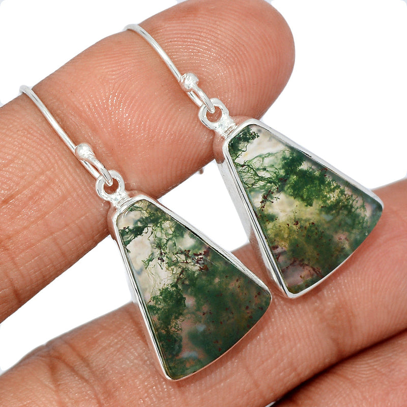 1.5" Moss Agate Earrings - MOSE1175
