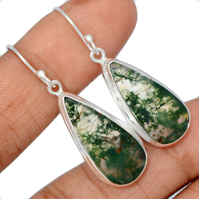 1.6" Moss Agate Earrings - MOSE1176