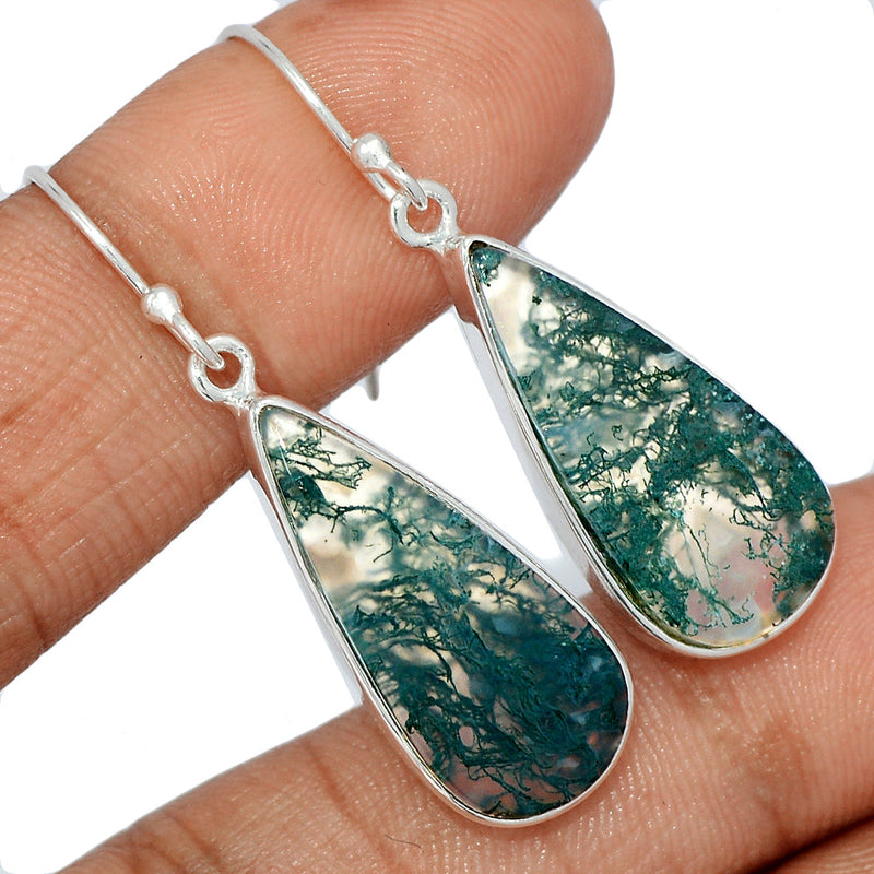 1.6" Moss Agate Earrings - MOSE1179