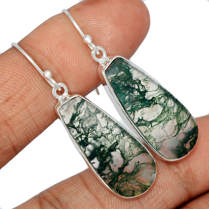 1.7" Moss Agate Earrings - MOSE1197