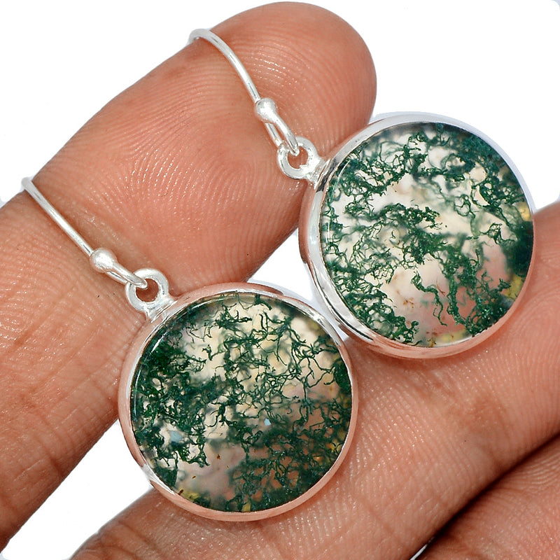 1.3" Moss Agate Earrings - MOSE1200