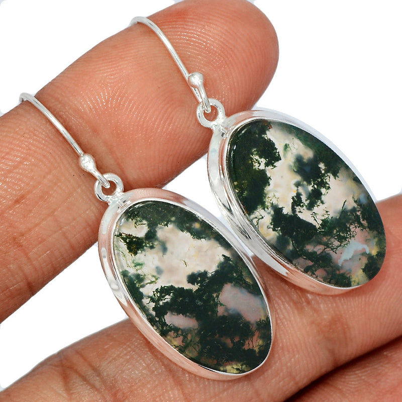 1.7" Moss Agate Earrings - MOSE1201