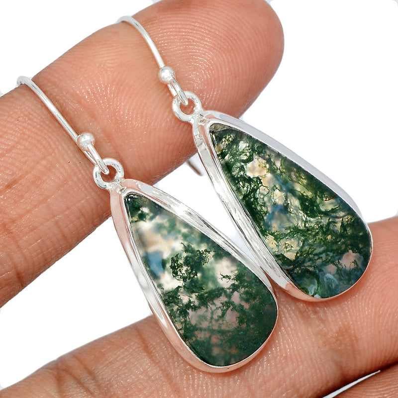 1.6" Moss Agate Earrings - MOSE1202
