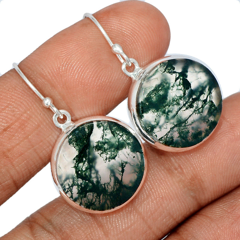 1.3" Moss Agate Earrings - MOSE1205
