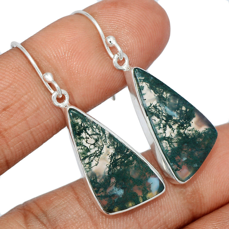 1.6" Moss Agate Earrings - MOSE1206