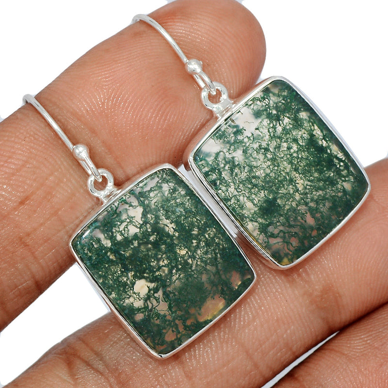 1.5" Moss Agate Earrings - MOSE1207