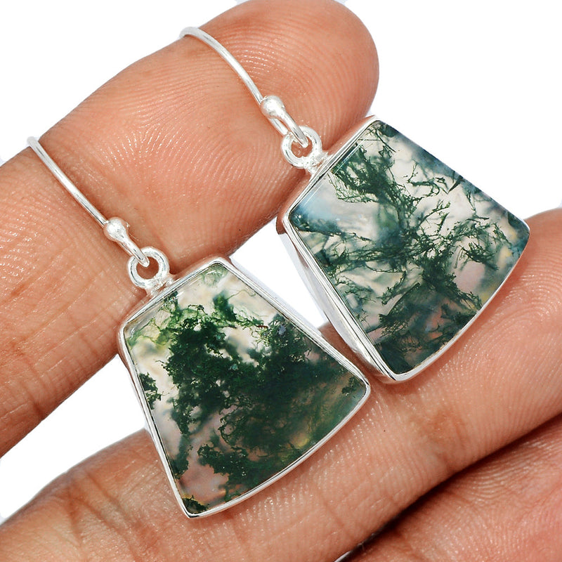 1.3" Moss Agate Earrings - MOSE1212