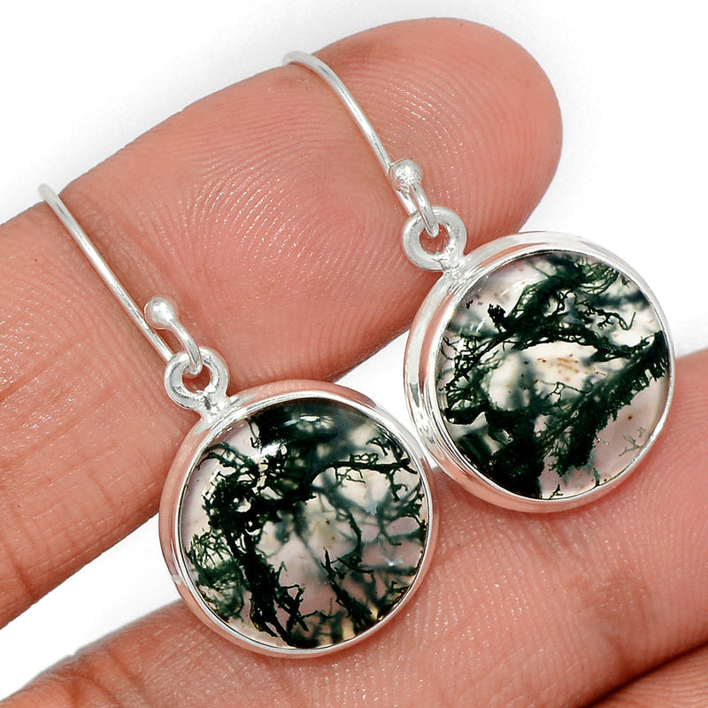 1.3" Moss Agate Earrings - MOSE1234