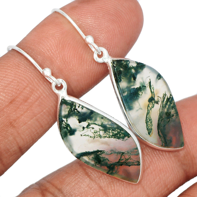 1.6" Moss Agate Earrings - MOSE1255