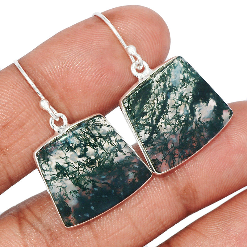 1.3" Moss Agate Earrings - MOSE1257