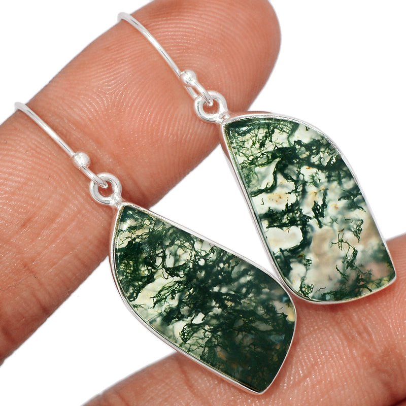 1.6" Moss Agate Earrings - MOSE1258
