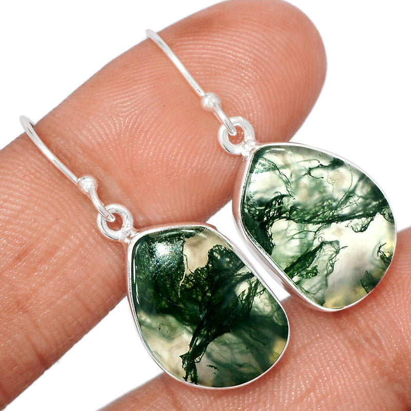 1.3" Moss Agate Earrings - MOSE1259