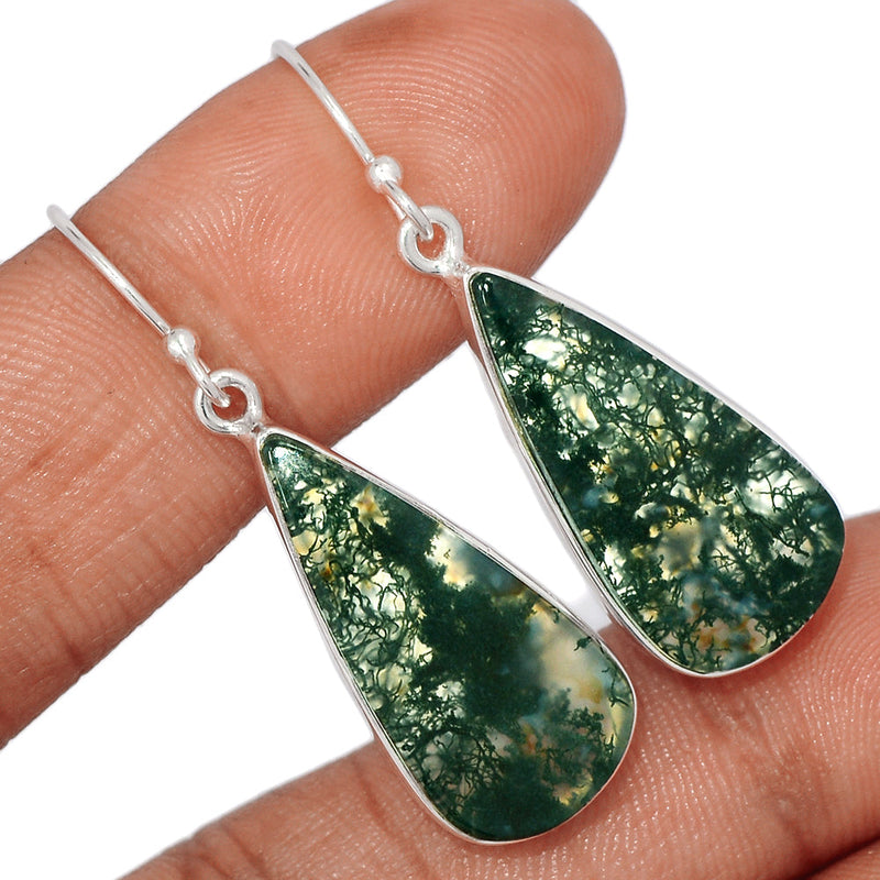 1.6" Moss Agate Earrings - MOSE1260