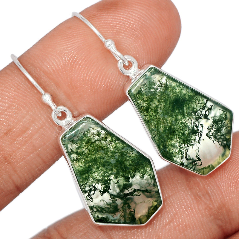 1.5" Moss Agate Earrings - MOSE1261