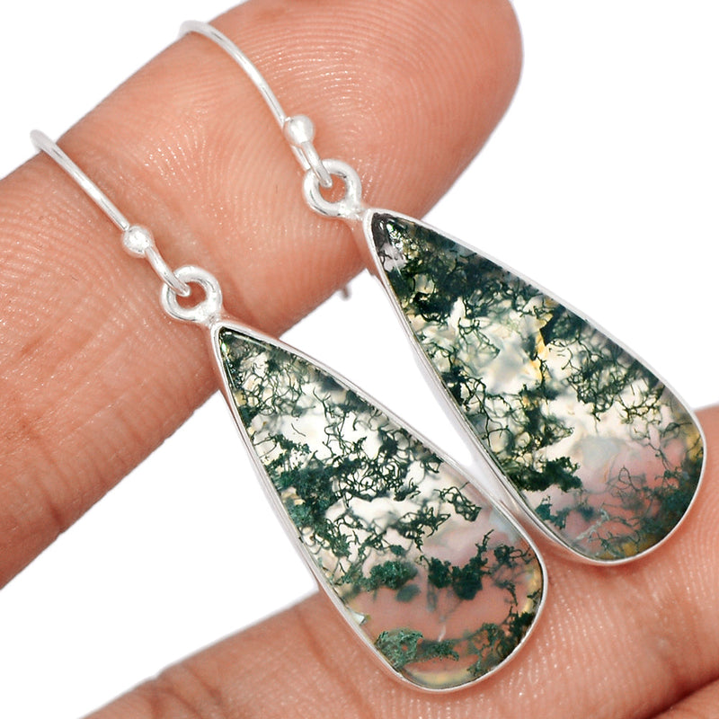 1.7" Moss Agate Earrings - MOSE1352