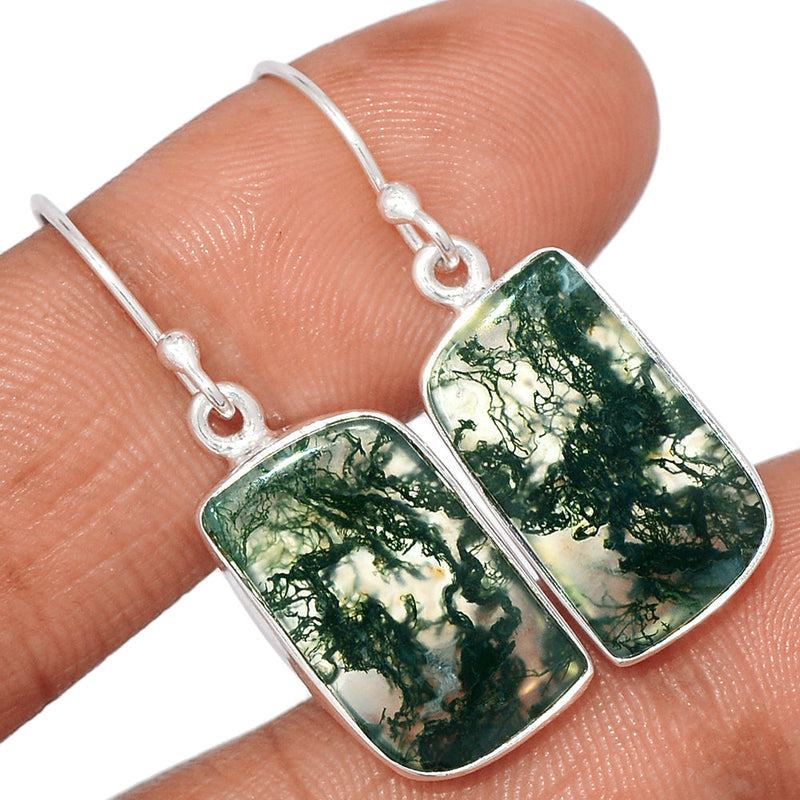 1.3" Moss Agate Earrings - MOSE1379