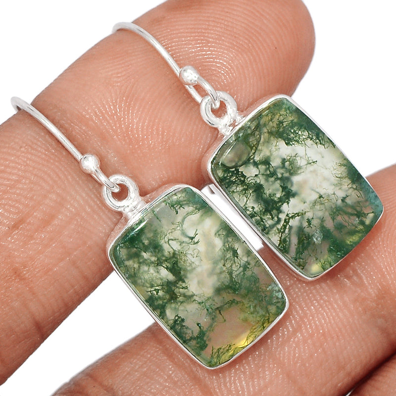 1.3" Moss Agate Earrings - MOSE1406