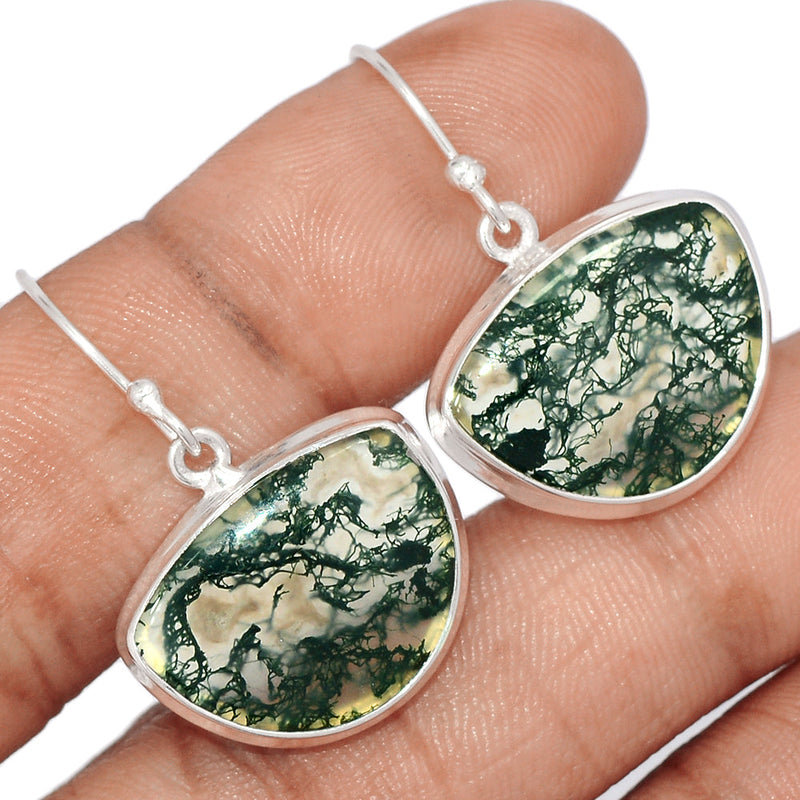 1.2" Moss Agate Earrings - MOSE1414