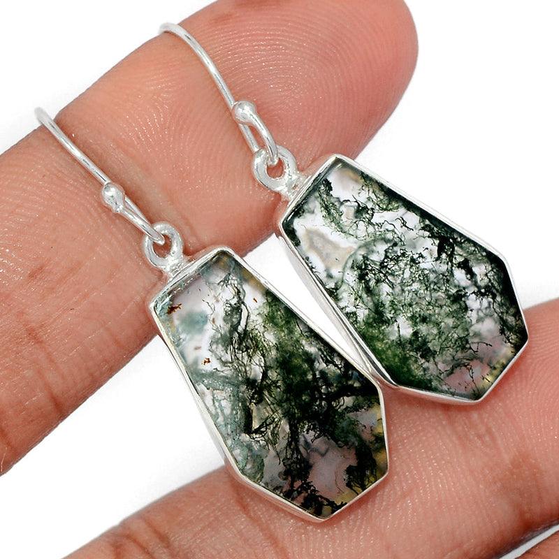 1.5" Moss Agate Earrings - MOSE1524