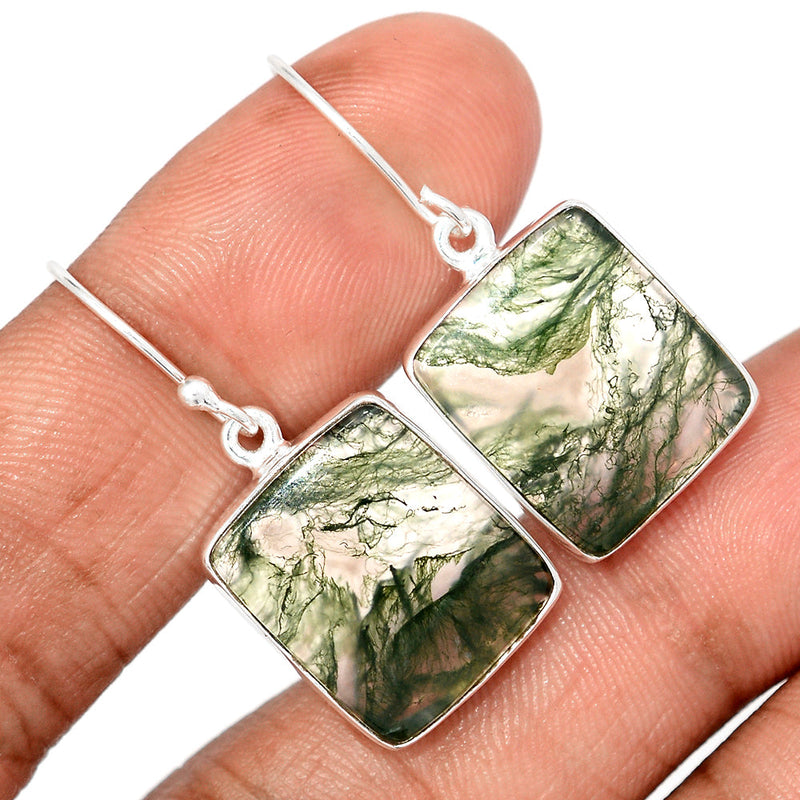 1.3" Moss Agate Earrings - MOSE1607