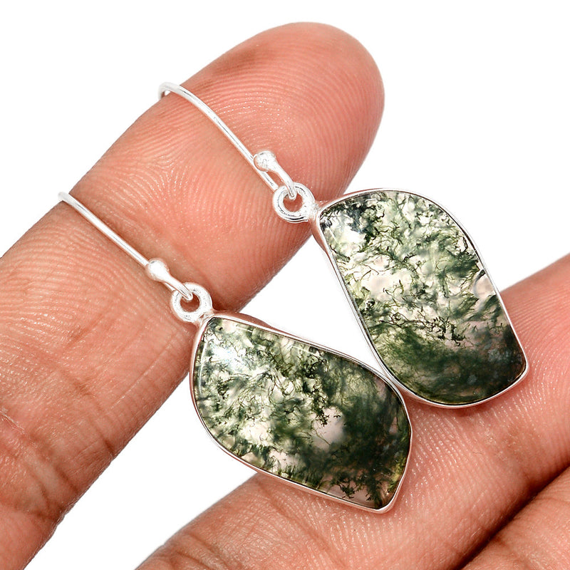 1.6" Moss Agate Earrings - MOSE1614