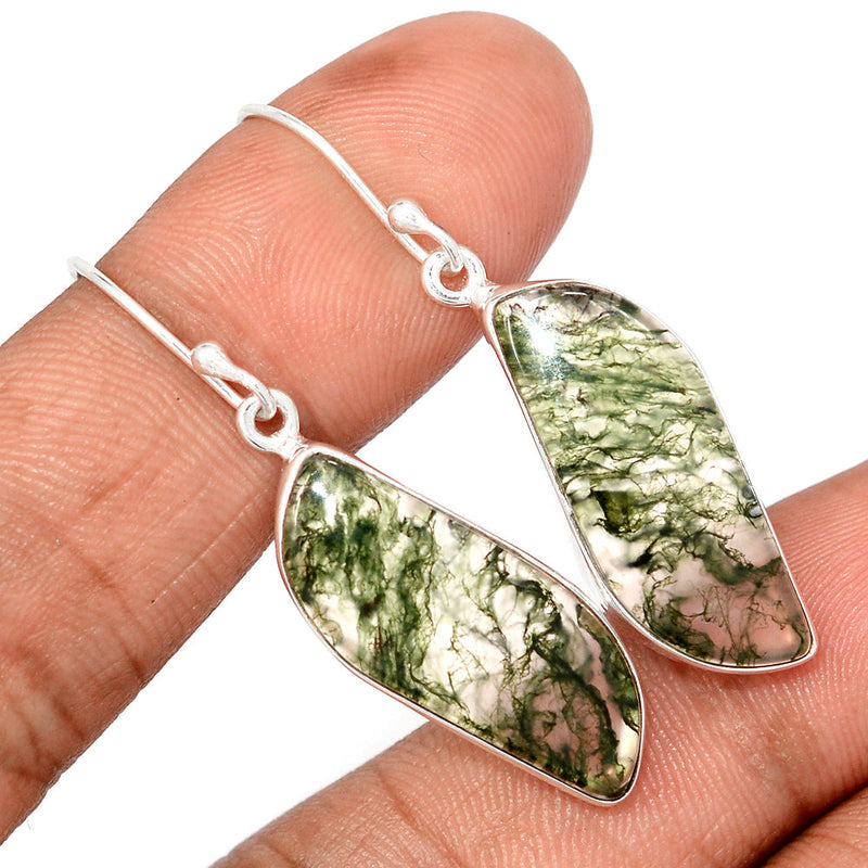 1.7" Moss Agate Earrings - MOSE1627