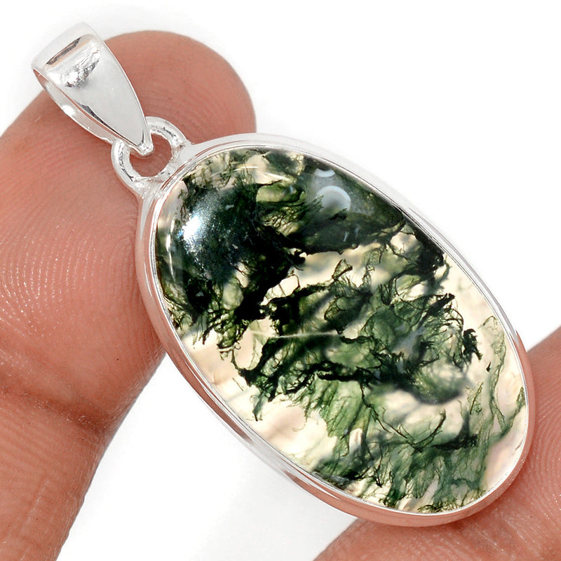 1.6" Moss Agate Pendants - MOSP1625