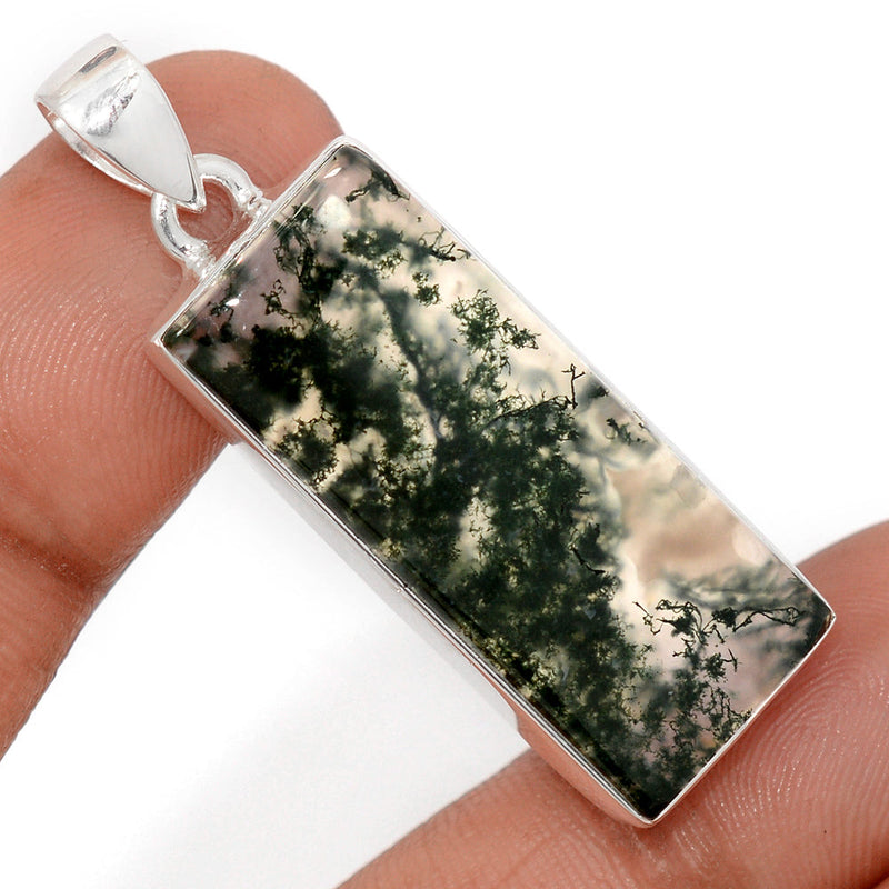 1.8" Moss Agate Pendants - MOSP1630