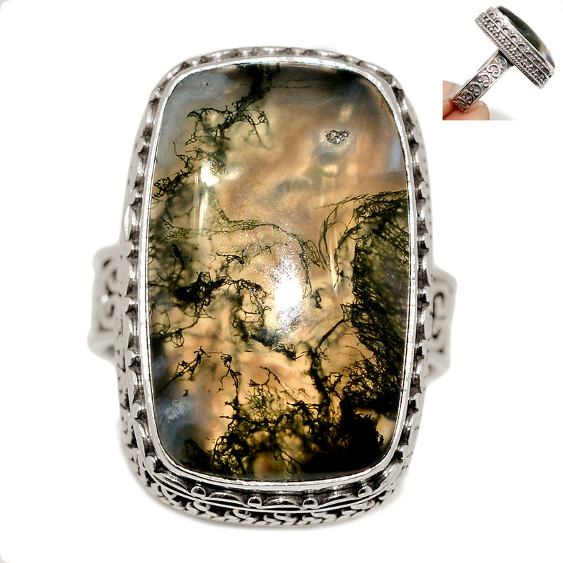 Fine Filigree - Moss Agate Ring - MOSR1462