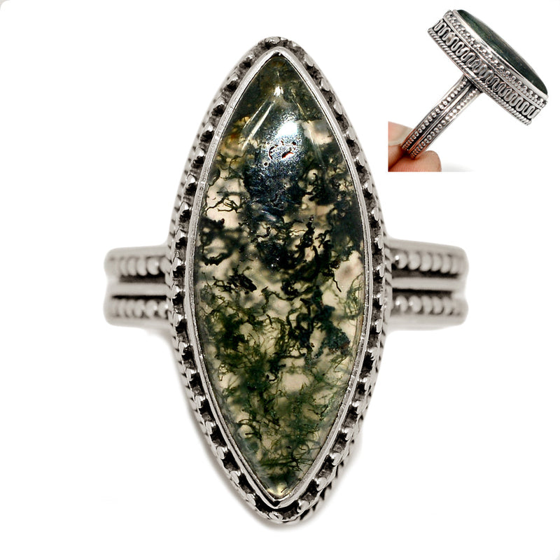 Fine Filigree - Moss Agate Ring - MOSR1463