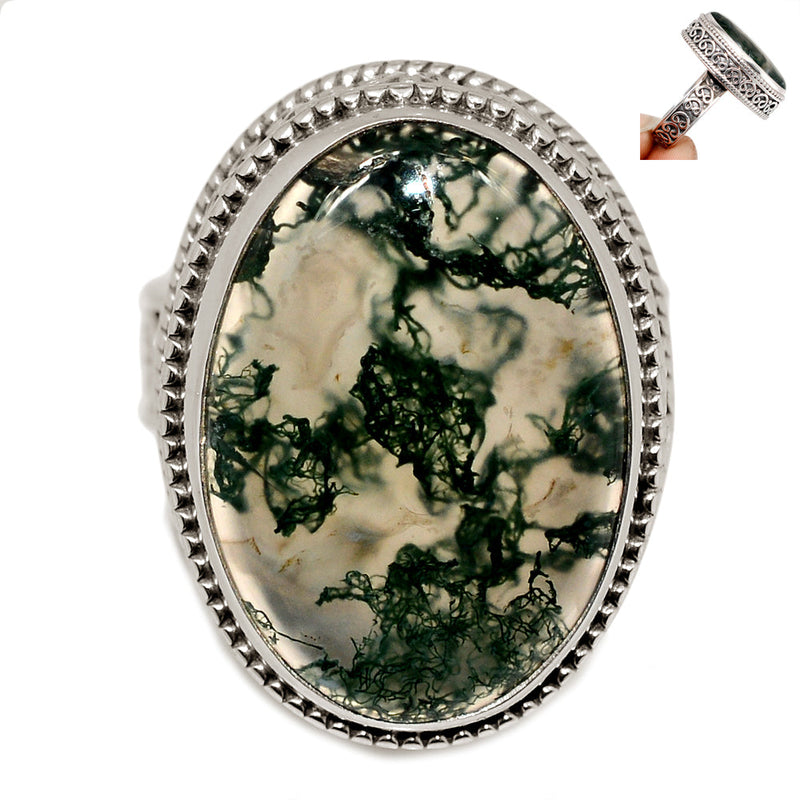 Fine Filigree - Moss Agate Ring - MOSR1464