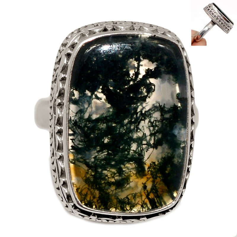 Fine Filigree - Moss Agate Ring - MOSR1465