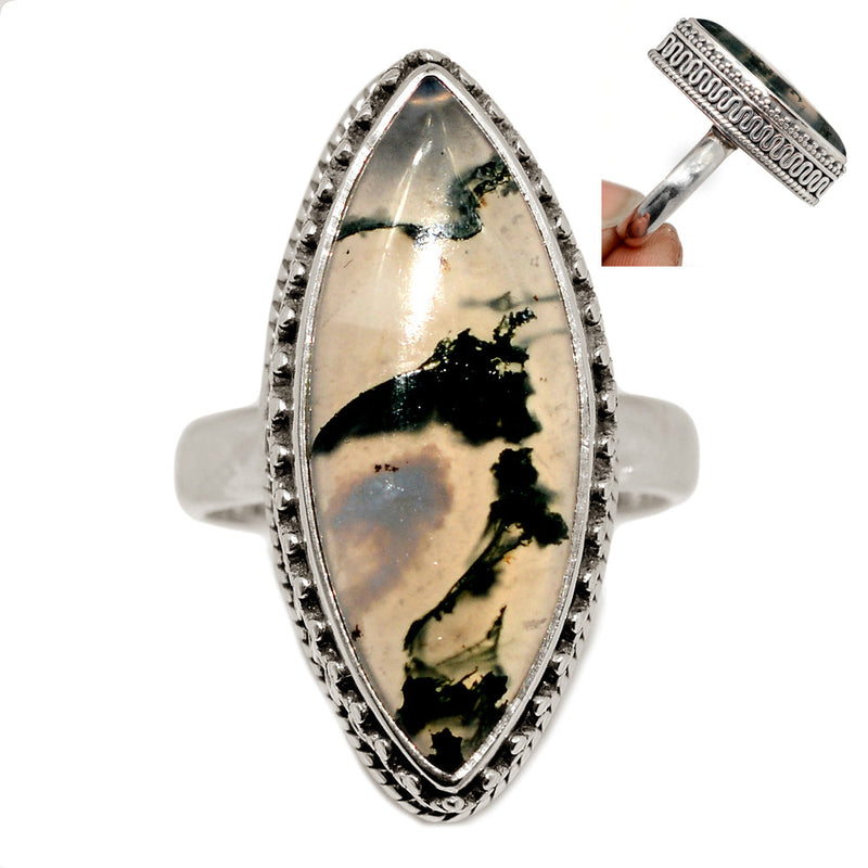 Fine Filigree - Moss Agate Ring - MOSR1466