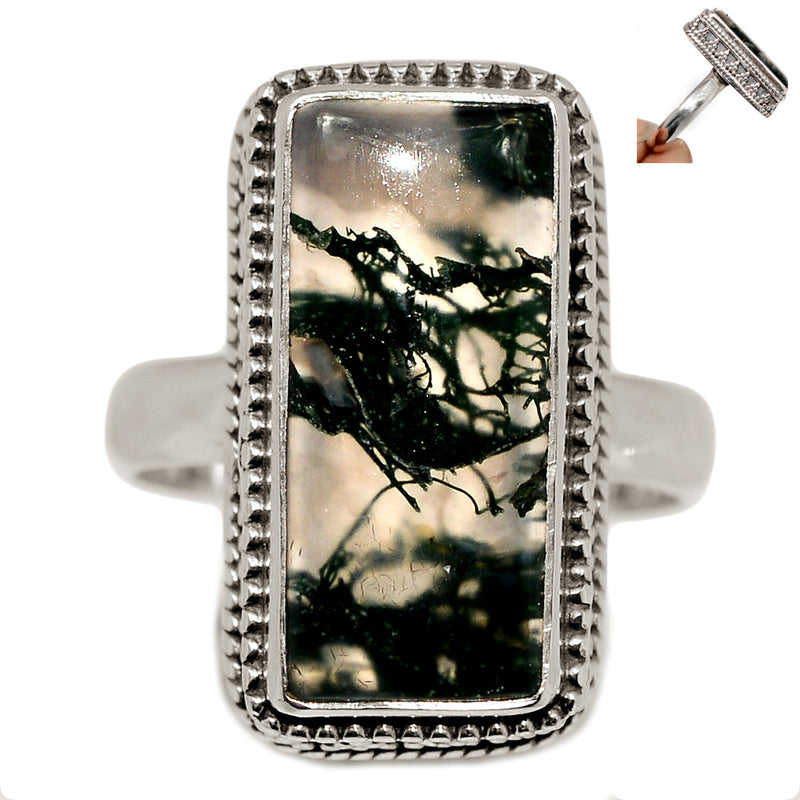 Fine Filigree - Moss Agate Ring - MOSR1468