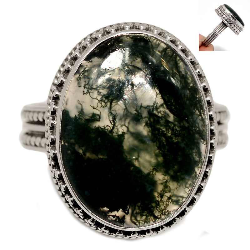 Fine Filigree - Moss Agate Ring - MOSR1469