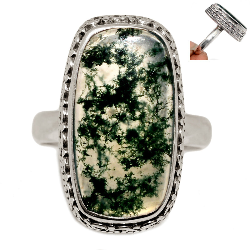 Fine Filigree - Moss Agate Ring - MOSR1470