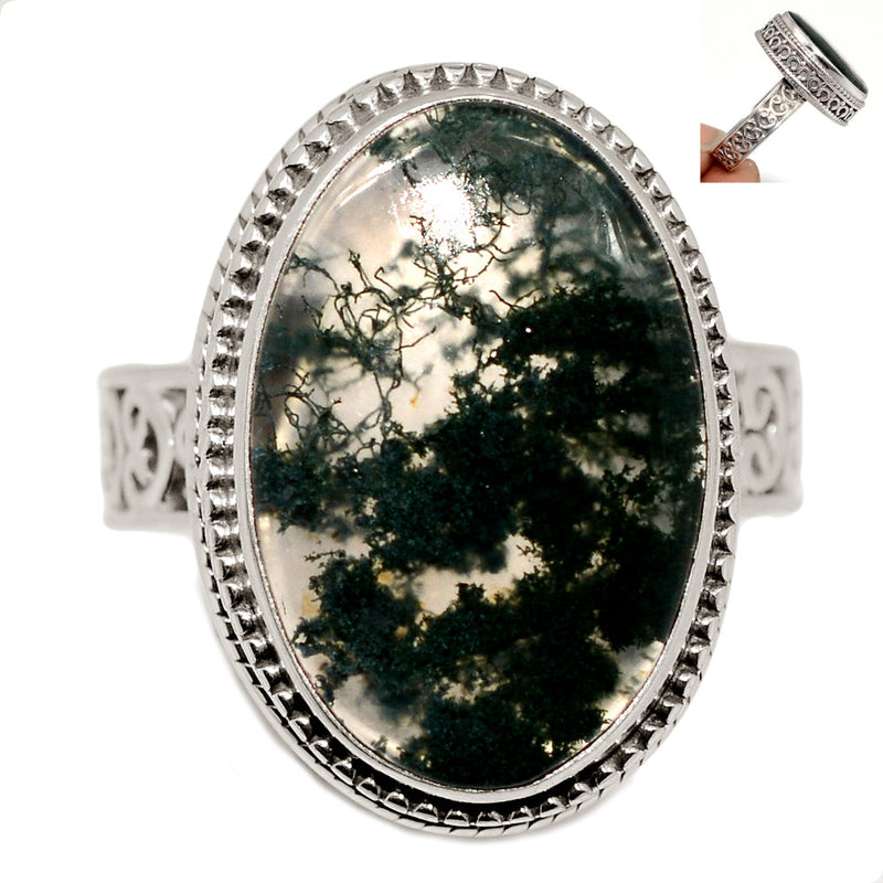 Fine Filigree - Moss Agate Ring - MOSR1473