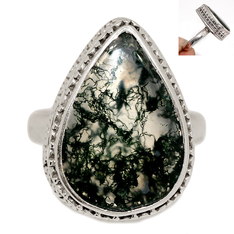 Fine Filigree - Moss Agate Ring - MOSR1476