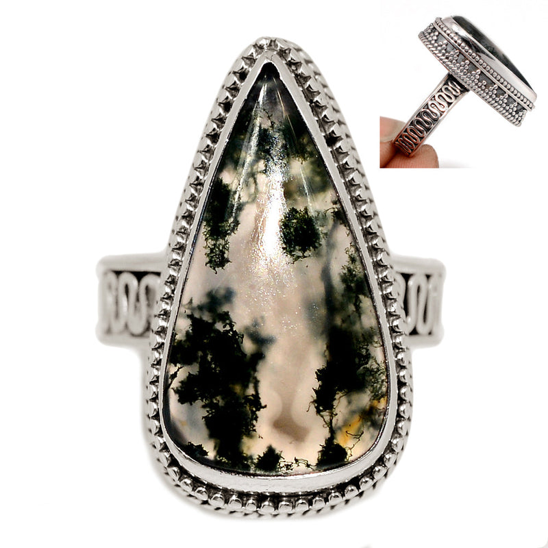 Fine Filigree - Moss Agate Ring - MOSR1477