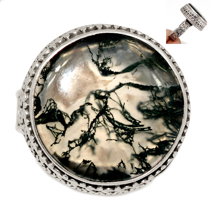 Fine Filigree - Moss Agate Ring - MOSR1478