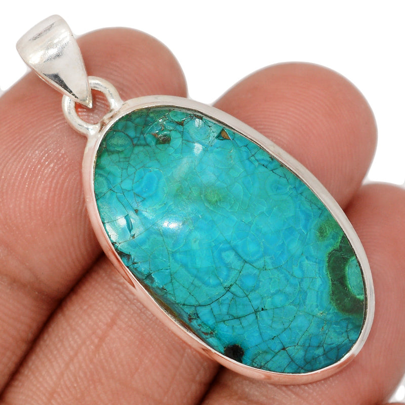 1.7" Malachite In Chrysocolla Rough Pendants - MRCP144