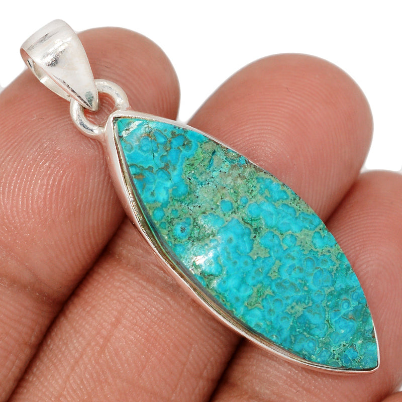 1.7" Malachite In Chrysocolla Rough Pendants - MRCP147