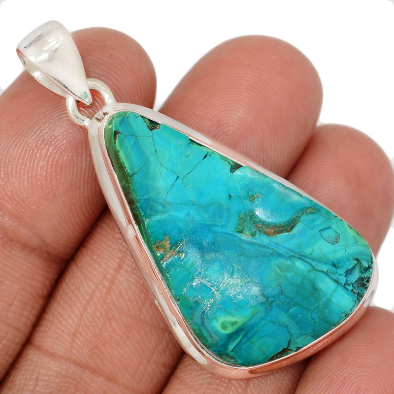 2" Malachite In Chrysocolla Rough Pendants - MRCP148